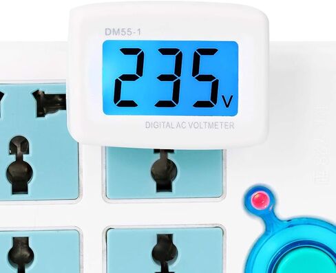 مقبس الفولتميتر DM55 1 110 فولت 220 فولت المكونات المنزلية في LCD الرقمية التيار المتناوب 80 300 فولت الفولتميتر اختبار الجهد ضوء الليل لقياس جهد التيار المتردد للمكتب والمصنع والمختبر والمنزل in Kuwait