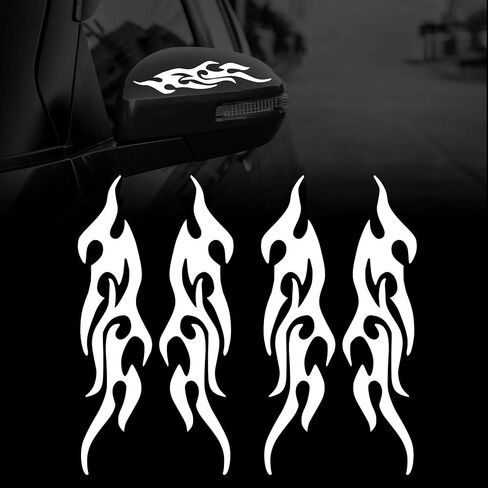 TOMALL 4 قطع 19 سم ملصق عاكس لهب لسيارة سباق اللهب الرياضية شريط لاصق لعربة الجولف الفينيل ملصق مضاد للماء لتزيين جسم السيارة والشاحنة SUV ومركبات الطرق الوعرة لوح التزلج (متدرج) in Kuwait