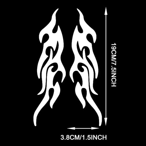 TOMALL 4 قطع 19 سم ملصق عاكس لهب لسيارة سباق اللهب الرياضية شريط لاصق لعربة الجولف الفينيل ملصق مضاد للماء لتزيين جسم السيارة والشاحنة SUV ومركبات الطرق الوعرة لوح التزلج (متدرج) in Kuwait