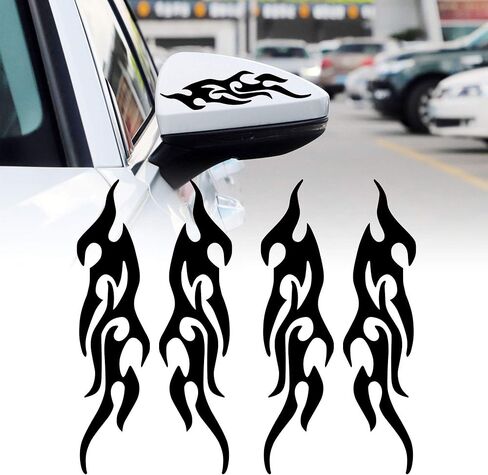 TOMALL 4 قطع 19 سم ملصق عاكس لهب لسيارة سباق اللهب الرياضية شريط لاصق لعربة الجولف الفينيل ملصق مضاد للماء لتزيين جسم السيارة والشاحنة SUV ومركبات الطرق الوعرة لوح التزلج (متدرج) in Kuwait