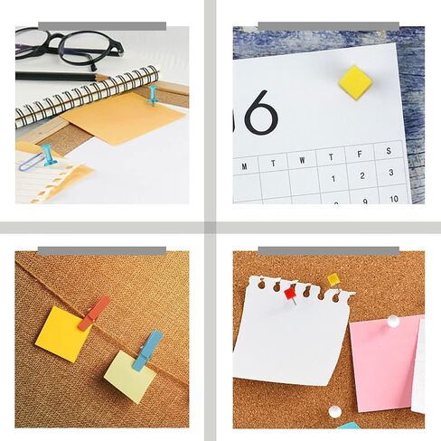 مجموعة دبابيس دفع 430 قطعة، 6 دبابيس إبهام نمطية - مشابك دبابيس خشبية متعددة الألوان، دبابيس تحديد الخريطة، دبابيس خطافات دفع، دبابيس مربعة لجدار الصور، لوحة الإعلانات، جدار المنزل، اللوازم المدرسية للمكتب المنزلي in Kuwait