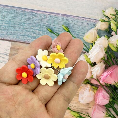 Flower Push Pins, 30Pcs Decorative Thumb Tacks,Push Pins for Cork Board,Cute Floret Thumbtacks Push Pins for Bulletin Board,Photo Wall,Feature Wall,Map,Photo Display,Office Home Decorations in Saudi Arabia