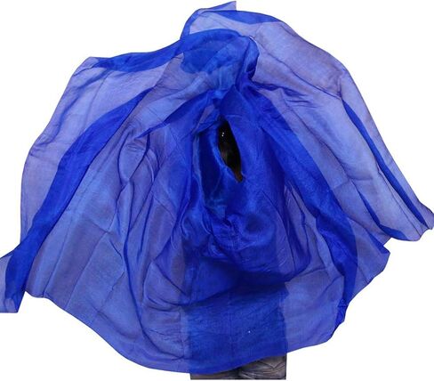 حجاب وأوشحة للرقص بلون حريري 100% للنساء (أزرق ملكي) in Kuwait