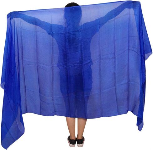 حجاب وأوشحة للرقص بلون حريري 100% للنساء (أزرق ملكي) in Kuwait