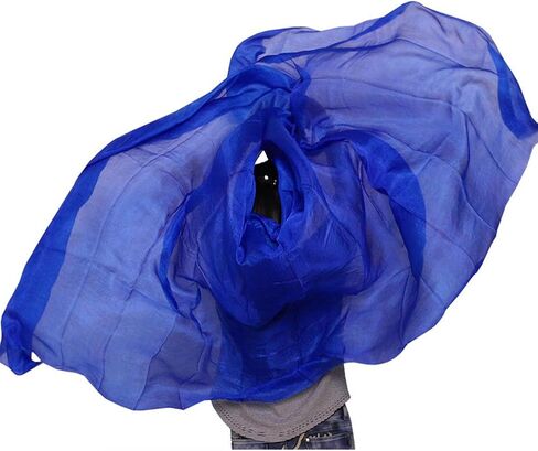 حجاب وأوشحة للرقص بلون حريري 100% للنساء (أزرق ملكي) in Kuwait