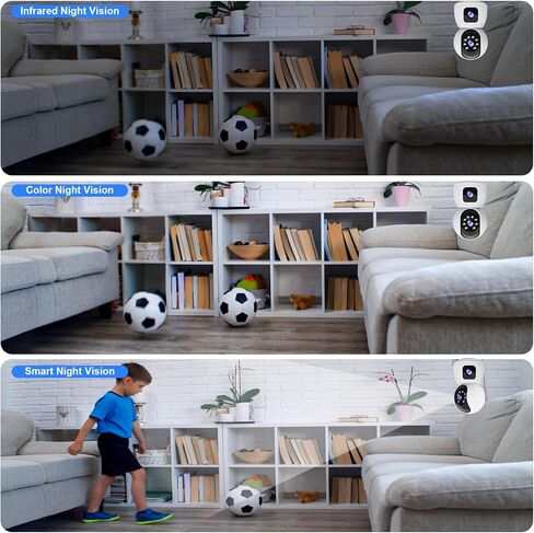 5G 2MP X 2 Dual Lens Indoor Security Camera,WiFi Wireless Indoor Security Camera,for Home Security Pet Camera,Motion Tracking, Color Night Vision,2-Way Audio,Indoor Camera Wireless with Phone App in Kuwait