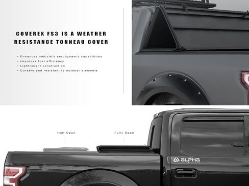 Armordillo USA 8700730 CoveRex FS3 Series Soft Tri-Fold Truck Bed Tonneau Cover يناسب 1983-2011 Ford Ranger / 1994-2010 Mazda B-Series B2300 / B2500 / B3000 / B4000 سرير 6 أقدام (72 بوصة) in Saudi Arabia