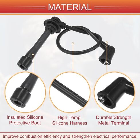 ACROPIX Car Spark Plug Coil Wires Ignition Coil Harness Cable 7mm Fit for Mazda MX-3 1994-1996 1.6L No.B6BF18140A - Pack of 4 in Saudi Arabia