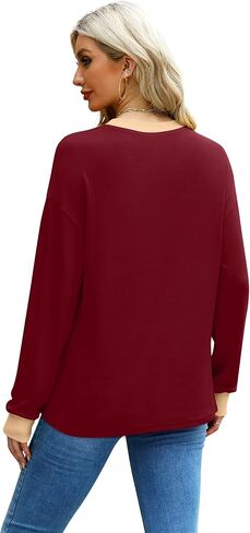 WIHOLL Womens Tunic Tops Loose Fit Long Sleeve Striped Shirts Crewneck Tops in Saudi Arabia