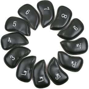 Intech 12-Piece Thick Synthetic Leather Golf Iron Head Cover Set Fit All Brands (TaylorMade, Callaway, Ping, Titleist, Cobra and more)