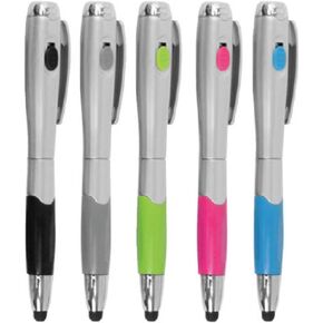 Stylus [5 Pcs], 3-in-1 Universal Touch Screen Stylus + Ballpoint Pen + LED Flashlight for Smartphones Tablets iPad iPhone Samsung etc