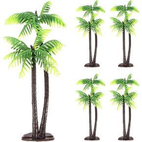 Abaodam Palm Tree Trees Plants Tank Crab Hermit-Hardy Cold Aquarium-Plastic Durable Model Coconut Trees Island-Park Forest Beach Micro- Miniature Decoration Scenery Layout