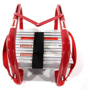 Portable Fire Ladder 2 Story Emergency Escape Ladder 15 Ft with Wide Steps V Center Support
