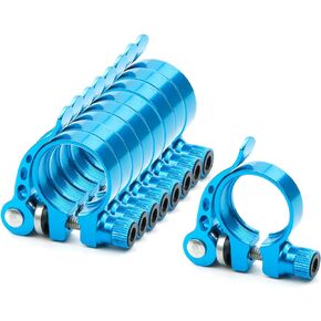 Red Aluminum Alloy Bike Bicycle Quick Release Seatpost Clamp 31.8mm for OD 27.2/28.6mm Bike Seatpost, Pack of 9