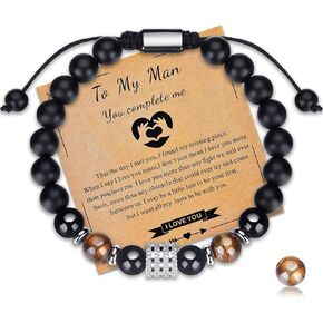 BMMYE Beaded Bracelets for Men Tiger Eye Bracelet Men Birthday Anniversary Graduation Gifts for Men