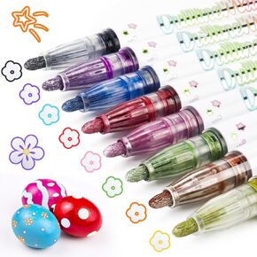 Shimmer Marker Set, Outline Markers Metallic Sparkle Pens for Drawing, Girls Trendy Stuff, Arts & Crafts, Easter Basket Stuffers, Card Making, DIY - Gifts for Kid Teen Girl Age 4-16