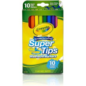 Crayola Washable Super Tip Markers (10 Count), 6 PACK