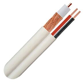 500ft WHITE SOLID COPPER RG59 SIAMESE COAXIAL CABLE 20AWG CORE 95% BRAID, 2-CONDUCTOR 18AWG POWER WIRES COMBO VIDEO & POWER CCTV HD TVI CVI AHD HD-SDI SURVEILLANCE VIDEO ETL CM CL3 FLAME RETARDANT PVC