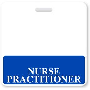 Nurse Practitioner Badge Buddy - Heavy Duty Horizontal Badge Buddies for Nurse Practitioners - Spill & Tear Proof Cards - 2 Sided USA Printed Quick Role Identifier ID Tag Backer by Specialist ID