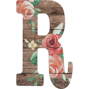 COLLECTIVE HOME - 12" Wood Letters for Wall Decor, Rustic Wall Sign, Decorative Hanging Alphabet Signs, House Number, Decorations for Wedding Birthday Housewarming Party, Wood, Rose. (9)