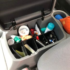 EDBETOS Center Console Organizer Insert Dividers Compatible with Toyota Tacoma 2005-2015 2nd Gen Tacoma Accessories Armrest Box Secondary Storage Interlock ABS Material