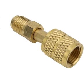 New AC R410A Brass Adapter Fitting 1/4" Male to 5/16" Female w/Valve Core Charging Hose to Pump