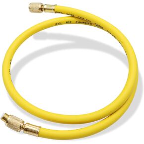 خرطوم شحن مبرد من Wulankd 1/4 SAE، طول 2.95 قدم، أنبوب تبريد HVAC 500PSI، لصيانة تبريد مكيف الهواء المنزلي، أصفر in Kuwait
