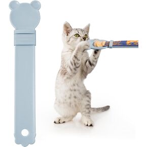 Cat Treat Squeeze Spoon Dispenser - Multifunctional Lickable Wet Cat Treat Dispenser for Cat Liquid Snack Cat Feeding Food Storage and Easy Hanging Cat Food Feeding Spoon (blue)