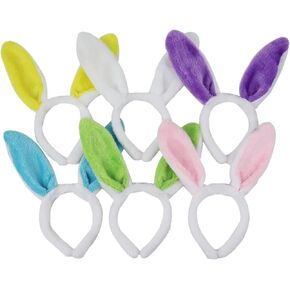 GiftExpress Assorted Color Bunny Ears - Plush Easter Rabbit Ear Headbands - Bulk Party Costume Headwear for Adults & Kids