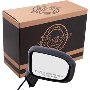 Brock Aftermarket Replacement Passenger Right Power Mirror Without Heat-Camera Paint To Match Black Compatible With 2014-2015 Honda Civic