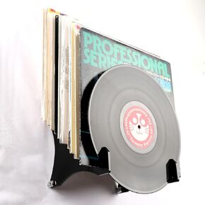 QIXIN Vinyl record holder Vinyl Record display rack Wall MountStepped acrylic Vinyl record stowagerack (Black)