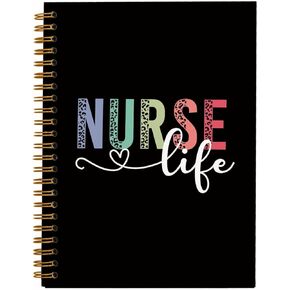 Nurse Appreciation Gifts,Notebook Journal for Work Notes,Nursing Gifts for New Nurses，Nursing Student Graduation Gifts,Black Hardcover Spiral Notebook 5.5x8.3