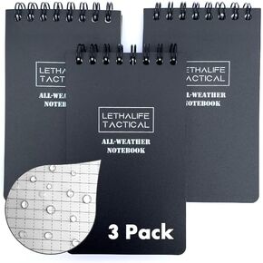 All Weather Notepad 3x5, 100% Water Proof, Coyote Brown, 3-Pack