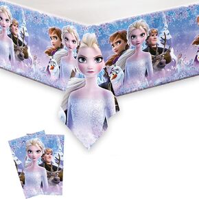 2Packs Tablecloth Disposable Tablecover for Frozen Birthday Party Supplies and Decorations for Kid Boy Baby Shower Rectangle Tables 70"X42"