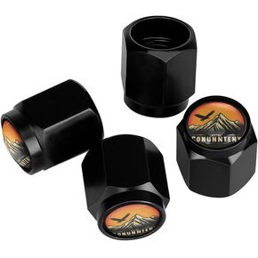 Pretty Shamrock Tire Valve Stem Caps, Aluminum Black Stem Tire Valve Caps Universal Stem Covers for Cars, SUVs, Trucks, Bikes, Motorcycles, Bicycles (4 Pack)
