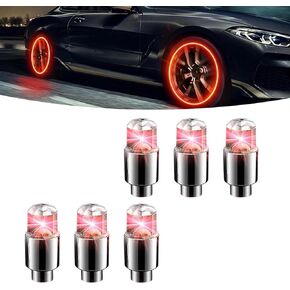 6 PCS Car Tire Valve Light, Hot Wheels Energy-saving Breathing Flash Light Vibration Induction Strobe Hub Light, Decorative Modification Accessories, for Cars, Motorcycles, Bicycles (Blue)