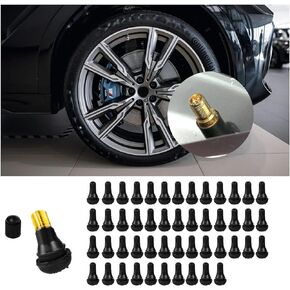 50 قطعة TR413 أغطية جذع صمام الإطارات بدون أنابيب، أغطية جذعية صمام عجلة مطاطية تلقائية، استبدال غطاء جذع الصمام ذو الطول القياسي العالمي لمعظم فتحات حافة السيارات in Kuwait