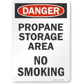 SmartSign “Danger - Propane Storage Area, No Smoking" Sign | 10" x 14" 3M Reflective Aluminum