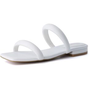 CUSHIONAIRE Women's Dazzle two band low block heel slide sandal +Memory Foam, Wide Widths Available