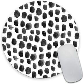 Smooffly Polka Dot Mouse Pad, Polka Dot Print, Dot Pattern, Present for Her, Cute Round Mousepad, Cute Desk Accessories, Office Decor, Desk Decor, Mouse Pads