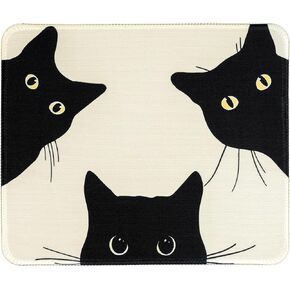 Funny Mouse pad Square Cute Mouse Mat for Wireless Mouse Small Office Computer Mousepad for Desk Mat Laptop with Non-Slip Rubber Base (Three Cats)