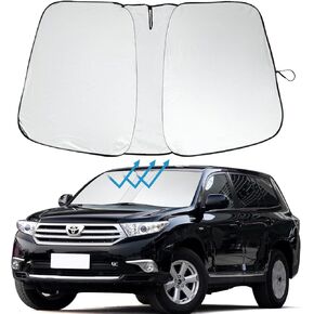 Car Windshield Sun Shade for Toyota Highlander 2008-2013 Foldable UV Ray Reflector Car Shade Toyota Highlander Sunshade Accessories Windshield Shade Keeps Your Vehicle Cooler