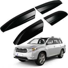 OCPTY Black Cover Rail End Shell Replacement Fit For Toyota Highlander 2.7L 2009-2013,for Toyota Highlander 3.3L 2008-2010,for Toyota Highlander 3.5L 2008-2013 4X Roof Side Rails End Covers
