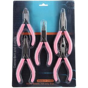 5Pcs Mini 4In Versatile Use Metal Pliers Set Kit Cutter Handwork Jewelry Crafts Tool Floral Wire Jewelry Making Kit Gift Jewelry Homemade Tools Jewelry Crafts Handwork DIY