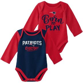 Outerstuff NFL Newborn Infants Little Player 2 قطعة طويلة الأكمام Onesie Creeper Bodysuit Set