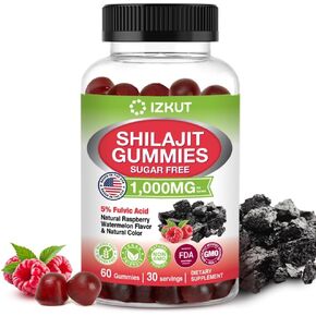 Shilajit Pure Himalayan Organic Gummies: Shilajit Supplement for Men & Women - 85+Trace Minerals Gluten Free Non-GMO - Made in USA in Kuwait