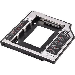 2.5" SSD HDD Hard Drive Enclosure, HDD Internal Hard Disk Drive CD/DVD-ROM Bracket for Most Laptops with 9.5mm SATA Connector