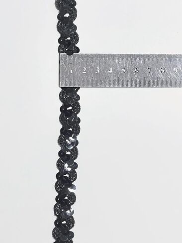 Heart Pattern with Sequins lace Trim. 2,2cm lace Fabric for Garment Sewing, DIY Craft, Home Decor, DIY Arts and Craft. (Black Hearts with Sequins) in Saudi Arabia