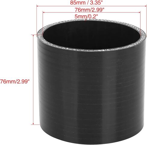 3 ID سيارة عالمية توربو عالية الأداء 4-Ply مستقيم خرطوم سيليكون مقرنة المبرد أنبوب المبرد خراطيم الأسود in Saudi Arabia