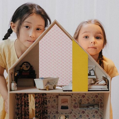 Toddmomy 5 Sheets of Dollhouse Floorboards Wallpaper Floor Paper Sticker 1:12 Peel and Stick Wallpaper Paper Flooring Gloss Card Sheet Doll House Accessories in Saudi Arabia